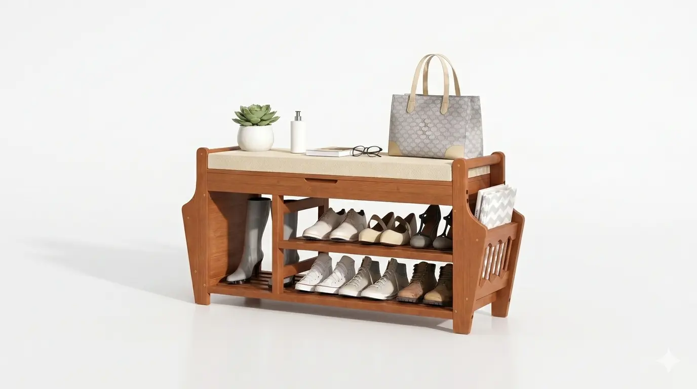 oakvivo Bamboo Shoe Bench